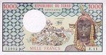Chad, 1,000 Franc, P-0003c