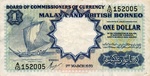 Malaya and British Borneo, 1 Dollar, P-0008a