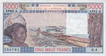 West African States, 5,000 Franc, P-0108Ai