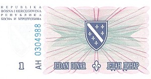 Bosnia and Herzegovina, 1 Dinar, P39a