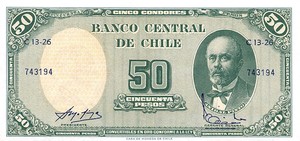 Chile, 5 Centesimo, P126b Sign.1