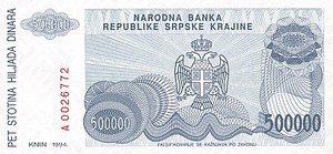 Croatia, 500,000 Dinar, R32a