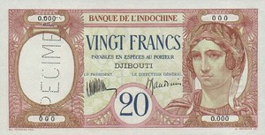 French Somaliland, 20 Franc, P7B