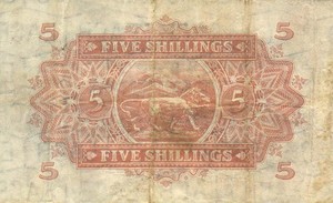 East Africa, 5 Shilling, P28b v4, B217i