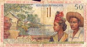 French Antilles, 50 Franc, P9a