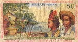 French Antilles, 50 Franc, P9b