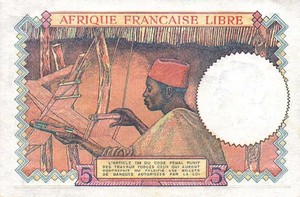 French Equatorial Africa, 5 Franc, P6