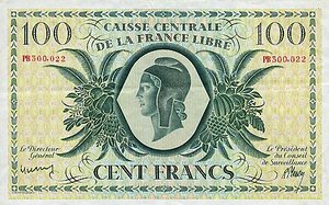 French Equatorial Africa, 100 Franc, P13a