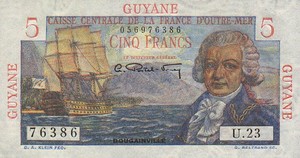 French Guiana, 5 Franc, P19a