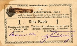 German East Africa, 1 Rupee, P20a T3