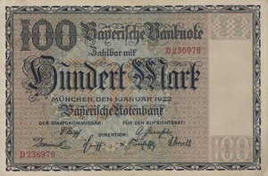 German States, 100 Mark, S923