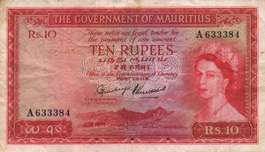 Mauritius, 10 Rupee, P28