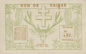 New Caledonia, 5 Franc, P58