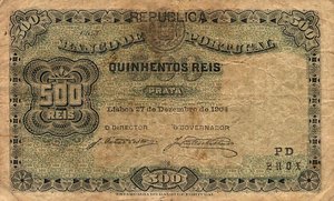 Portugal, 500 Real, P105a Sign.1