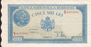 Romania, 5,000 Leu, P56a