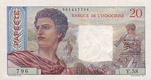 Tahiti, 20 Franc, P21b