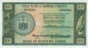 Western Samoa, 10 Shilling, P13a