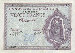 Algeria, 20 Franc, P92a