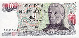 Argentina, 10 Peso Argentino, P313a