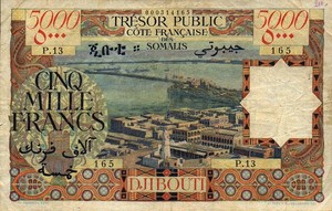French Somaliland, 5,000 Franc, P29