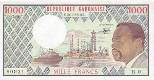 Gabon, 1,000 Franc, P3d