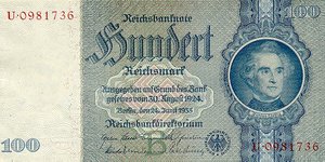 Germany, 100 Reichsmark, P183a B