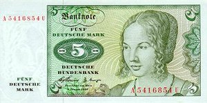 Germany - Federal Republic, 5 Deutsche Mark, P18a
