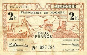 New Caledonia, 2 Franc, P53