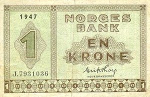 Norway, 1 Krone, P15b