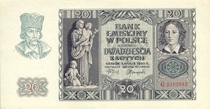 Poland, 20 Zloty, P95
