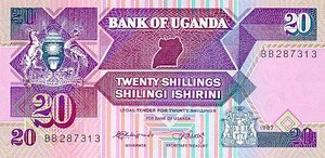 Uganda, 20 Shilling, P29a