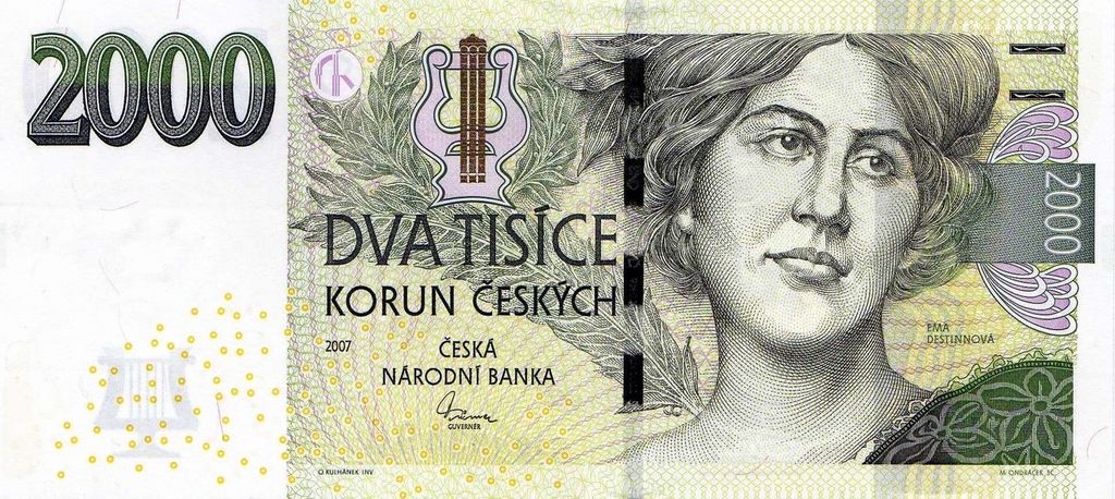 Banknote Index Czech Republic 2000 Koruna P25