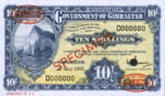 Gibraltar, 10 Shilling, P-0017s,GOG B15es