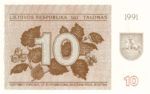 Lithuania, 10 Talonas, P-0035b