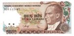 Turkey, 5,000 Lira, P-0198