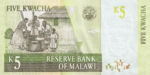 Malawi, 5 Kwacha, P-0036b,RBM B36b