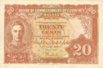 Malaya, 20 Cent, P-0009a