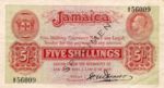 Jamaica, 5 Shilling, P-0028v3s,B102cs