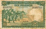 Belgian Congo, 10 Franc, P-0014