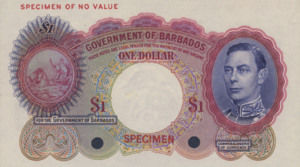 Barbados, 1 Dollar, P2ct, GOB B2t