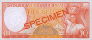 Suriname, 10 Gulden, P112s, CBVS B2as