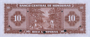 Honduras, 10 Lempira, P47s, BCH B3s
