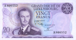 Luxembourg, 20 Franc, P54 Unlisted
