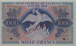 Martinique, 1,000 Franc, P26s