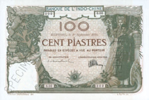 French Indochina, 100 Piastre, P20s