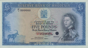 Rhodesia, 5 Pound, P26ct, RBR B3t
