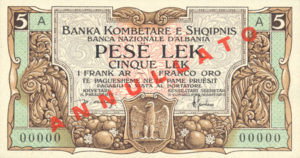 Albania, 5/1 Lek/Frank, P1s, BKS B1as