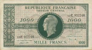 France, 1,000 Franc, P107