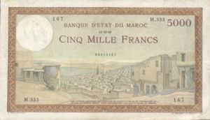 Morocco, 5,000 Franc, P23c