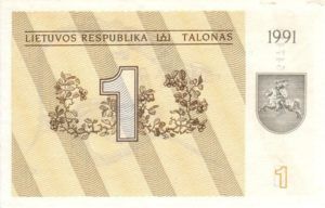 Lithuania, 1 Talonas, P32a